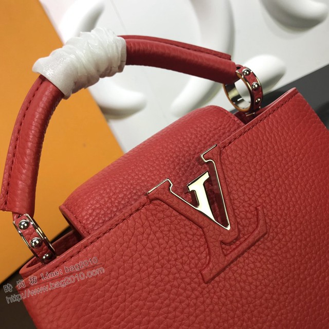 路易威登2021專櫃新款手提女包 lv粒面牛皮手提單肩斜挎女包 M55985 M55987 M56071 M56754 M56755 M56845 Capucines迷你手袋  ydh4501